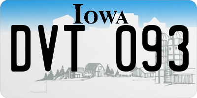 IA license plate DVT093