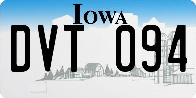 IA license plate DVT094