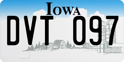 IA license plate DVT097