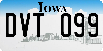 IA license plate DVT099