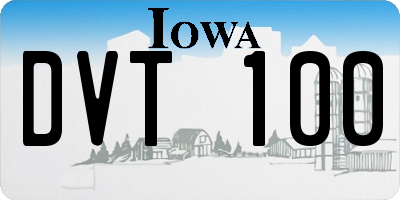 IA license plate DVT100