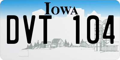IA license plate DVT104