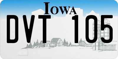 IA license plate DVT105