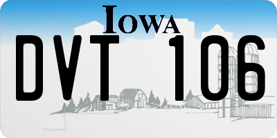 IA license plate DVT106