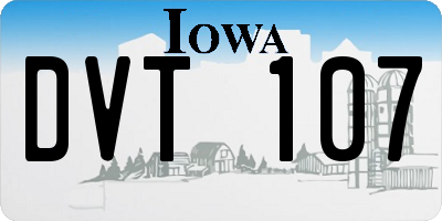 IA license plate DVT107