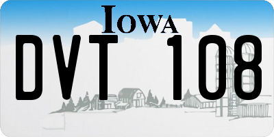 IA license plate DVT108