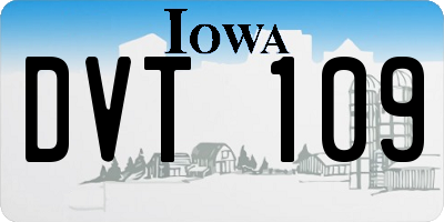 IA license plate DVT109
