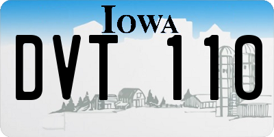IA license plate DVT110