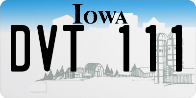 IA license plate DVT111