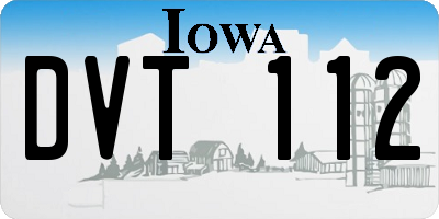 IA license plate DVT112