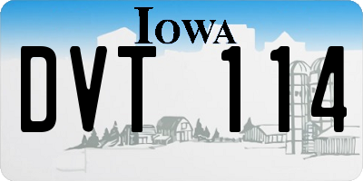 IA license plate DVT114