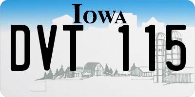 IA license plate DVT115