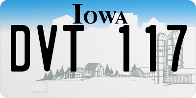 IA license plate DVT117