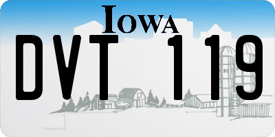 IA license plate DVT119