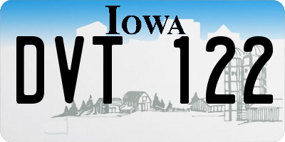 IA license plate DVT122
