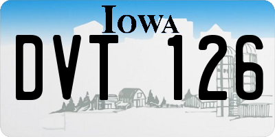 IA license plate DVT126