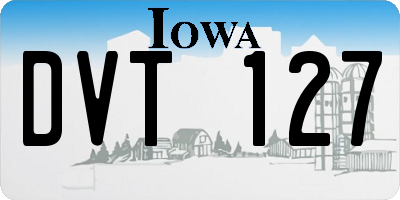 IA license plate DVT127