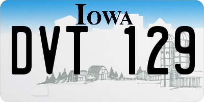 IA license plate DVT129