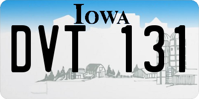 IA license plate DVT131