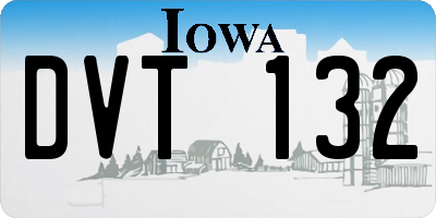 IA license plate DVT132