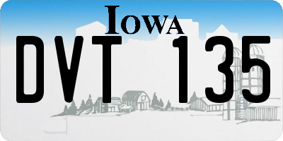 IA license plate DVT135