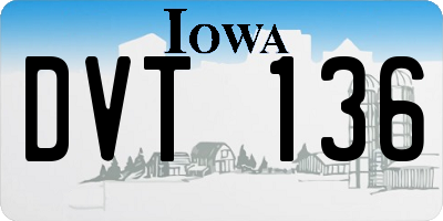 IA license plate DVT136