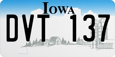 IA license plate DVT137