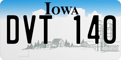 IA license plate DVT140