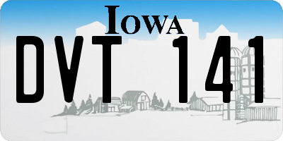 IA license plate DVT141