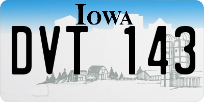 IA license plate DVT143