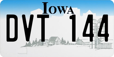 IA license plate DVT144