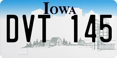 IA license plate DVT145