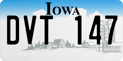 IA license plate DVT147