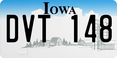 IA license plate DVT148