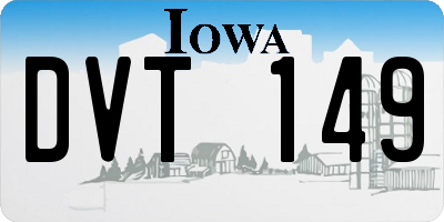 IA license plate DVT149