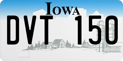 IA license plate DVT150