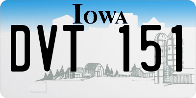 IA license plate DVT151