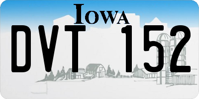 IA license plate DVT152