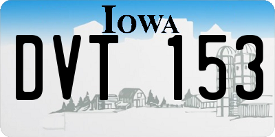 IA license plate DVT153