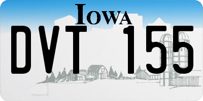 IA license plate DVT155