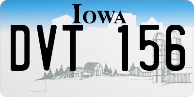 IA license plate DVT156