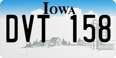 IA license plate DVT158