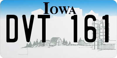 IA license plate DVT161