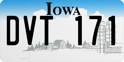 IA license plate DVT171
