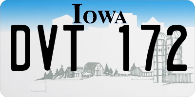IA license plate DVT172