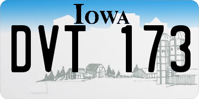 IA license plate DVT173