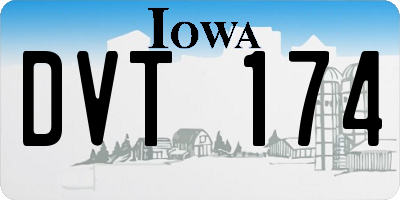 IA license plate DVT174
