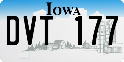 IA license plate DVT177