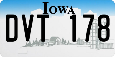 IA license plate DVT178