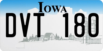 IA license plate DVT180